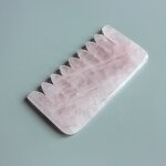 Hair Comb Manufacturer - Natural Rose Quartz Crystal Stone Jade Guasha for Head Massage