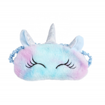 Eye Mask Manufacturer - Plush Cartoon Cute Fluffy Embroidery Rainbow with Strap