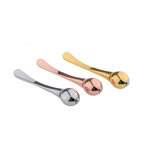 Eye Care Tools Manufacturer - 2 in 1 Metal Gold Silver Massage Stick Spoon Set