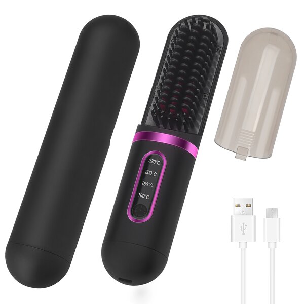 Hair Straightener Brush Manufacturer - Wireless Ceramic with Battery USB Rechargeable