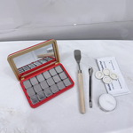 Makeup Eye Shadow Palette Red Rectangle Blush Case Power Compact Lipstick Container