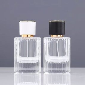 Round Shape Glass Perfume Bottle 50Ml Unique Perfume Bottle With Spray Head Glass Packaging Container