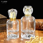 50ml 100ml Perfume Bottle with Crystal Luxury Golden Lid Sprayer Perfume Containers Luxury Glass Perfume Bottle