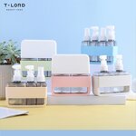 Customizable Screen Printing Travel Set Plastic Empty PET Bottles 500ml Roll Pump Shampoo Lotion Cream for Skin Care Serum