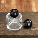 Mini Round Flat Shape Perfume Glass Bottle Screen Printed Roll-on Cap and Pump Sprayer Empty Diffuser for Cosmetic Skincare