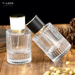 Round Shape Glass Perfume Bottle 50Ml Unique Perfume Bottle With Spray Head Glass Packaging Container