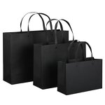 Handmade Luxury Black Cardboard Paper Bag with Custom Logo for Shoes Clothes Socks Fur Packing Quality Gift Comfortable Handle