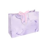 Wholesale Luxury Custom-Size Purple Art Paper Gift Bag Water-Resistant White Cardboard for Clothing Shopping Packaging Ribbon