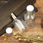 30ml 50ml Custom Color Glass Perfume Bottles with Gold Cap Pump Sprayer for Cosmetic Skincare