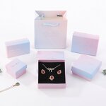 Customized Pink Kraft Paper Box and Paper Bag Set Embossed Logo Matt Lamination Foldable Folder Type for Jewelry with Lid