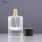 Round Shape Glass Perfume Bottle 50Ml Unique Perfume Bottle With Spray Head Glass Packaging Container