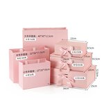 Magnetic Recyclable Rigid Customizable Gift Boxes 22x17x8.5cm Bow Lids for Birthdays Weddings Valentine's Christmas (Pink)