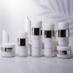 New Cosmetics Round Lid pink White 150ml Toner Lotion Glass Bottle 50g Face Cream Jar Sub-bottle Skin Care Product