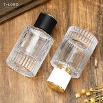 Round Shape Glass Perfume Bottle 50Ml Unique Perfume Bottle With Spray Head Glass Packaging Container