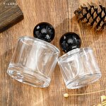 Mini Round Flat Shape Perfume Glass Bottle Screen Printed Roll-on Cap and Pump Sprayer Empty Diffuser for Cosmetic Skincare