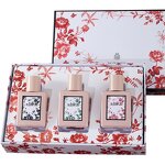 Custom Luxury 100ml Perfume Set Box with Matt Varnish Kraft Paper Bag Postcard Featuring Embossed Logo Printing Sponge Liner