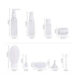 Leak Proof PP Plastic Travel Bottle Kit with Dispenser for Shampoo Skin Care Serum & Cosmetic Storage-Portable Toiletries Set