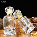 50ml 100ml Perfume Bottle with Crystal Luxury Golden Lid Sprayer Perfume Containers Luxury Glass Perfume Bottle