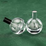 Mini Cylinder Glass Perfume Bottle with Pump 75ml Capacity Screen Printing Screw Cap 30ml/100ml Volumes Serum Hair Diffuser