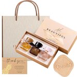 Custom Printed Logo Thank You Paper Cards Postcard Cosmetic Square Perfume Gift Packaging Textured Shopping Bag Matt Lamination