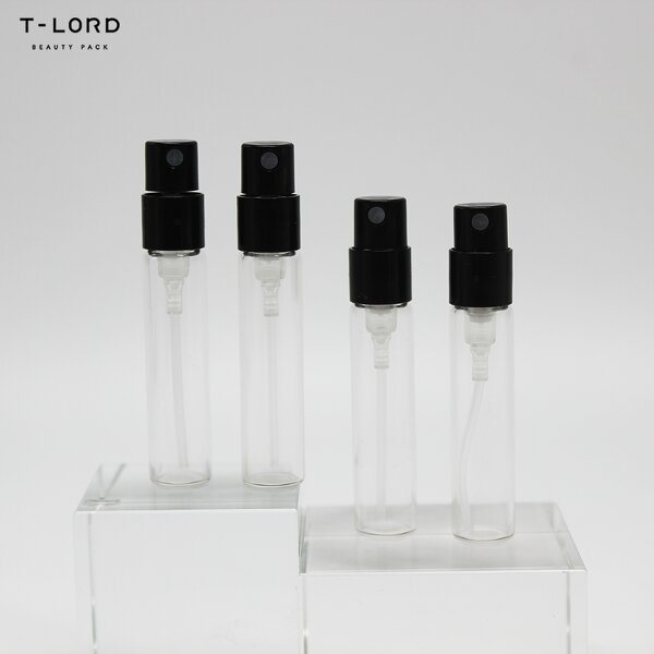 Samples T-Lord Small Glass Perfume Bottle with Pump Sprayer Empty Package Silk Screen Printed