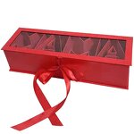 Luxury Women's Jewelry Gift Box with Clear Window Embossed Logo Flower Design for Mother's Day Gift Sets