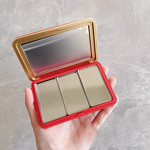 Makeup Eye Shadow Palette Red Rectangle Blush Case Power Compact Lipstick Container