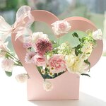 Gift Box Custom Luxury Die Cutting Heart Box With Square Lampstand Rose Boxes Flower Packaging With Window
