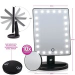 Rechargeable LED Makeup Mirror Manufacturer - Square Professional Travel Portable Touch Dimmable Tool