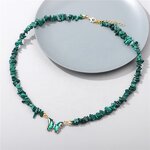 Crystal Butterfly Necklace Manufacturer - Natural Chip Stone Beaded Lobster Clasp Girl Choker Jewelry Tool