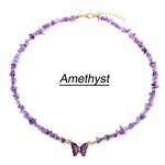 Crystal Butterfly Necklace Manufacturer - Natural Chip Stone Beaded Lobster Clasp Girl Choker Jewelry Tool