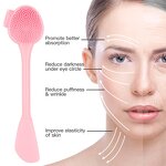 Double Head Mask Brush Manufacturer - No Electricity Silicone Face Cleansing Cosmetics Beauty Tool