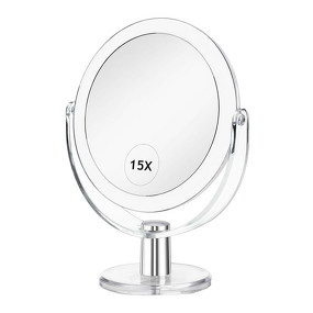 Double Sided Vanity Mirror Manufacturer - Wholesale Portable 6.25 Inch 1X/15X 360° Swivel Personalization Tool