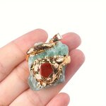 Raw Crystal Pendant Necklace Manufacturer - Hot Seller Fashion Jewellery Black Leather Rope Healing Tool