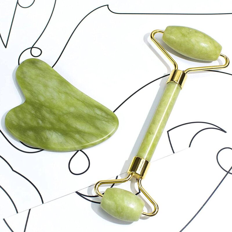Green Xiuyan Jade Roller Set Manufacturer - High Quality Stone Facial Massager Gua Sha Board Tool