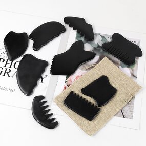 Black Bian Stone Gua Sha Board Manufacturer - Face Massage Scraping Tool Beauty Facial Skincare Tool