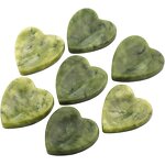 Heart-Shaped Green Jade Pocket Stones Manufacturer - Handcarved Thumb Worry Crystals Healing Whitening Tool