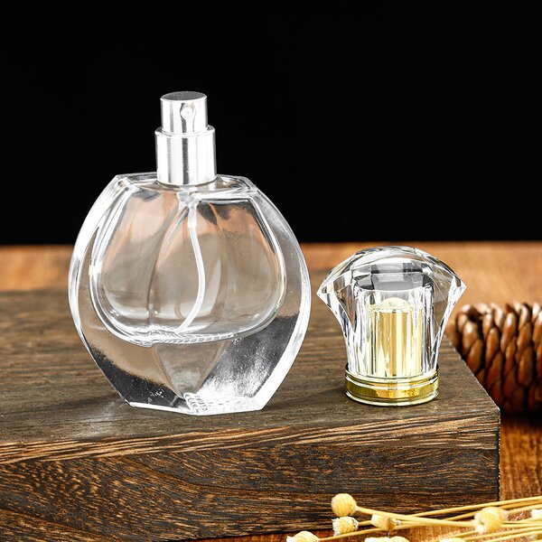 Oblate Glass Perfume Bottles Manufacturer - Luxury 30/50ml Transparent Cosmetic Fine Mist Spray Pump Tool