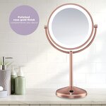 LED Vanity Table Mirror Manufacturer - Modern Style Custom Logo Chrome Round Cosmetic Mirror Tool