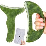 2-in-1 Green Resin Gua Sha Tool Manufacturer - Popular Custom Logo Face Beauty Scraping Massager Tool