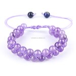 Amethyst Beaded Bracelet Manufacturer - Hot Selling Adjustable Double Row Stones Fashion Pulsera Jewelry Tool