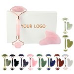 Anti-Cellulite Jade Roller Gua Sha Set Manufacturer - Wholesale Rose Quartz Custom Logo Home Massage Tool
