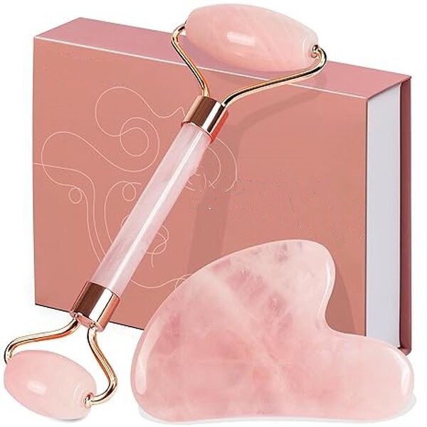 Pink Rose Quartz Facial Massager Set Manufacturer - High Quality Jade Roller Gua Sha Whitening Tool