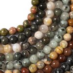 Round Stone Beads Manufacturer - Tiger Eye Agate Amazonite 4-12MM DIY Bracelet Jewelry Making Tool