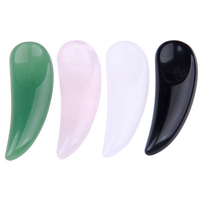 Crystal Cosmetic Spoon Manufacturer - Custom Reusable Rose Quartz Eye Cream Applicator Massage Tool
