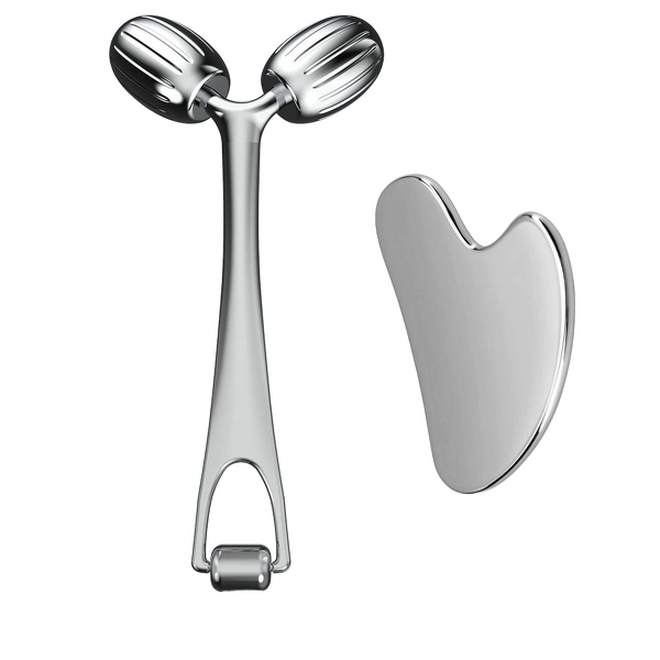 Gua Sha Facial Tools Set Manufacturer - OEM Cooling Stainless Steel Face Eye Sculpting Roller Tool