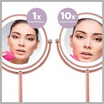 LED Vanity Table Mirror Manufacturer - Modern Style Custom Logo Chrome Round Cosmetic Mirror Tool