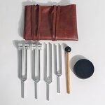 Tuning Fork Leather Bag Set Manufacturer - Wholesale 4 Pcs 128/136.1/256/384Hz with Activator Tool