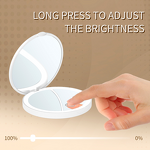 LED Compact Travel Mirror Manufacturer - Pocket 1X/2X Magnification Double Sided Foldable Handheld Tool