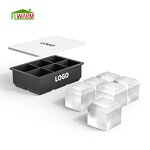 Silicone Ice Cube Tray Manufacturer - U2 Large 6 Square Custom Logo Designer Ice Maker Pop Mold